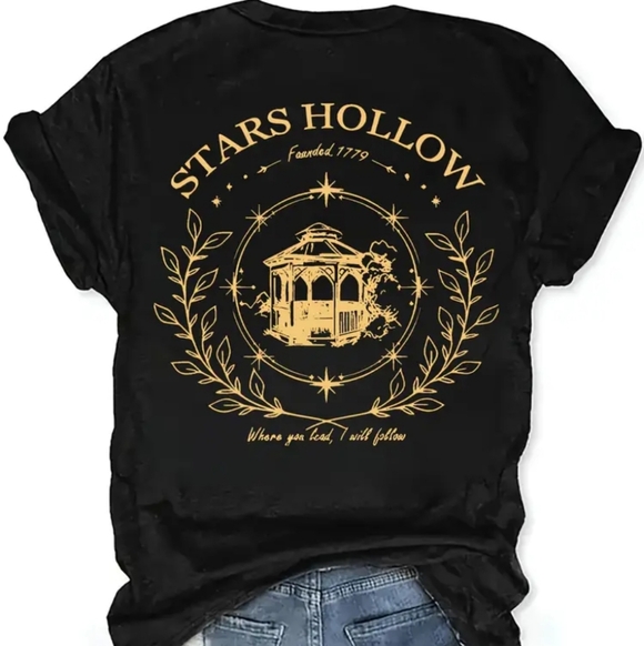 Gilmore Girls Themed LUKE'S Diner ☕ Star's Hollow Dual Sided T-shirt (Small) - Picture 2 of 8